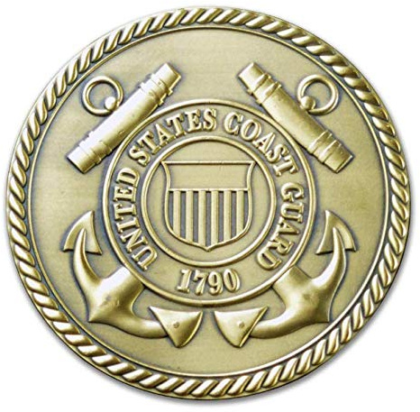 United States Coast Guard 3 Solid Brass Hand Brushed Medallion