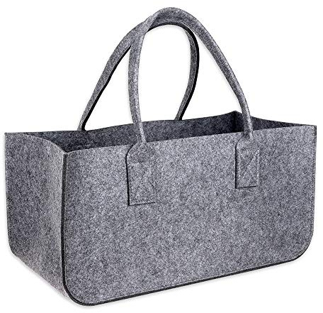 Schramm®1 oder 2 Stück Filztasche Tasche aus Filz in dunkelgrau 50x25x25 cm Kaminholztasche Holzkorb Einkaufstasche Filzkorb Zeitungskorb Shopper Taschen Filztaschen 1 oder 2 Stück, Größe:1 Stück