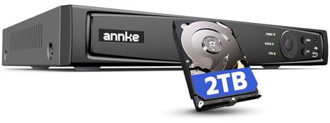 ANNKE 16 Channel NVR for Security Camera, 16CH 12MP (4096 X 3072) Network Video Recorder with 2TB Hard Drive Disk, Supports 12MP/8MP/6MP/5MP PoE IP Cameras, 24/7 Surveillance Recording