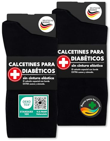 sockenkauf24 Diabetikersocken ohne Gummi & ohne Naht 97% Baumwolle (6 Paar) Diabetiker Socken mit Komfortbund für Damen & Herren