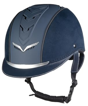 HKM Elegance - Casco de equitación (49-52 cm), Color Azul Oscuro