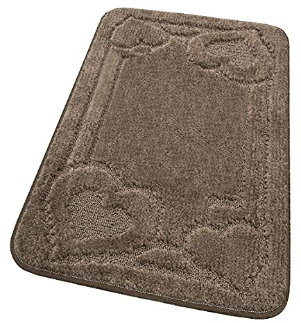 emmevi Tappeto Bagno Soffice Antiscivolo Assorbente Moderno Camera Letto Casa MOD.Moorea 8 50x110 Marrone