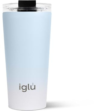 iglu återanvändbar kaffekopp | värmeisolerat rostfritt stål resemugg med lock | dubbelvägg – perfekt för varma och kalla drycker | hans och hennes premium miljövänlig gåva (Alaska, 16 oz)