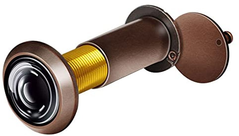 Türspion mit schwenkbarer Sichtschutzabdeckung, 220° Weitwinkel, 14 mm Durchmesser,Kupfer,Dicke 35-55