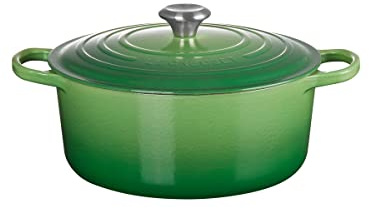 Le Creuset Signature Gusseisen-Bräter mit Deckel, Ø 28 cm, Rund, Für alle Herdarten und Induktion geeignet, Volumen: 6,7 l, 6,125 kg, Bamboo, 21177284082430