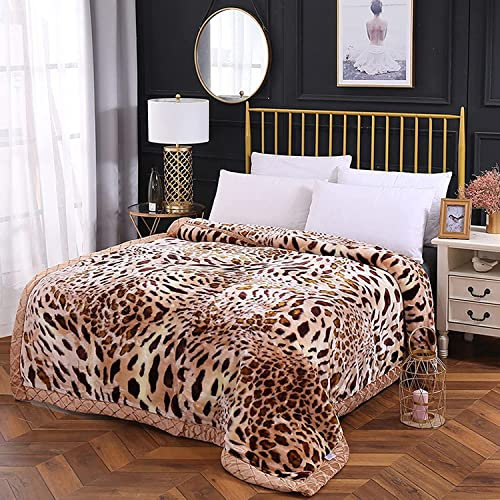 LGYKUMEG Gewichtete Plüschdecke King-Größe, Winter-Fleece-Decke Fuzzy seidig super warmes und gemütlicher geprägter Decke Königin Größe, 2-lagige Reversible gedruckte Raschel-Bettdecke,150 * 200cm