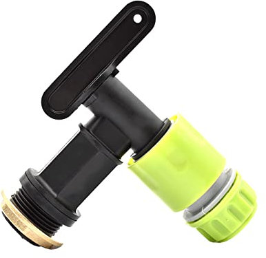 Skyzone Water Butt Tap Replacement Kit, IBC Tank Connector, 3/4 Threaded Water Butt Storage Tank Hose Accessories, Brass Wire Snap-On Water Butt Rain Barrel Tap for Home Garden