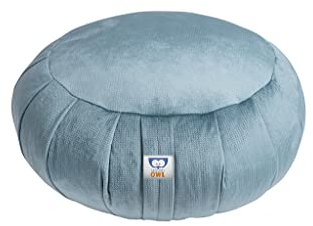 Sensory Owl Meditationskissen Yoga Kissen Zafu Samt Buchweizen Rund Buddhistisches Grün