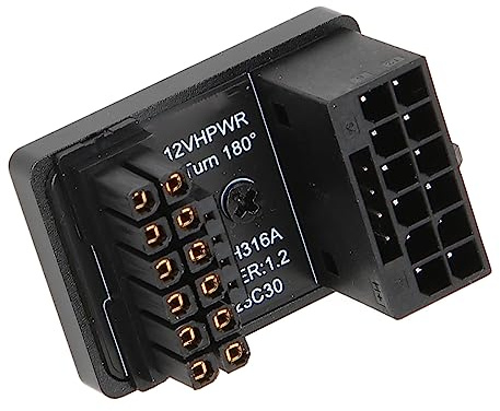 Lazmin112 GPU-PCIe-Anschluss, 180-Grad-Winkel, 16-Pin-Stecker auf Buchse, 12-V-600-W-Power-Grafikkarten-Adapterplatine, für Desktop-Computer PH316 (PH316 Schwarz)