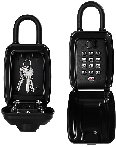 NBYT Scatola portatile con serratura a combinazione, tastiera a 9 cifre, per nascondere chiavi di casa, impermeabile (con grillo)