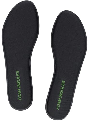 Endoto Solette in Memory Foam per Skechers Scarpe, Soletta Suole Insoles di Ricambio Ammortizzanti e Comfort d' Uomo - Nero 43 EU