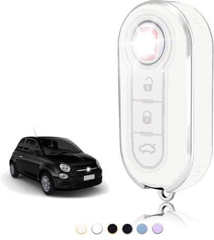 TOOMUME Schlüsselhülle, Autoschlüssel Hülle Passt für FIAT 500 Punto Bravo Brava Panda Abarth Doblo Ducato Idea Ulysse MPV Lancia Ypslon Delta Musa, Schlüsselcover Schutz Schlüssel Gehäuse - Flip Key