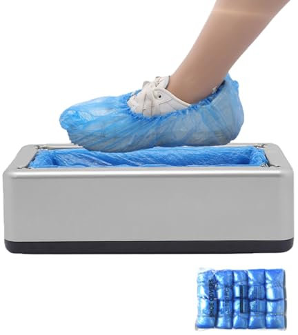 COMFOLIVING Dispenser copriscarpe,distributore automatico copriscarpe,Dispenser automatico intelligente di copriscarpe con 100 copriscarpe - Copristivale antiscivolo impermeabile per uffici domestici,