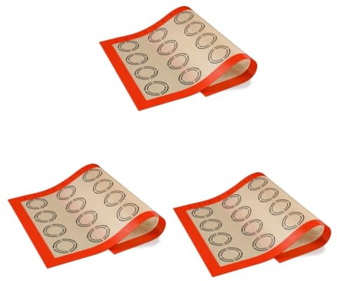 MAGICLULU 3 Piezas estera para hornear macarrones herramientas de pastelería masa no estera alfombrilla de silicona para horno tapetes para hornear Macarrón alfombrilla de horno
