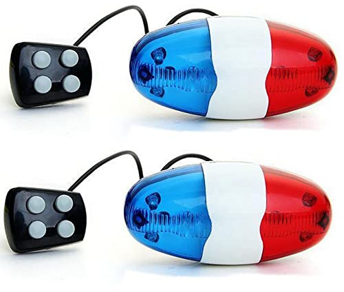 Fegtrty 2X Campanello Della Bicicletta 6 LED 4 Tone Horn LED Luce Elettronica Sirena Campane Bicicletta per Bambini Accessori Bici