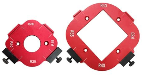 Ensemble de 2 Gabarits de Routeur à Gabarit de Rayon, 4 en 1 10-25R et 30-50R, Gabarit de Fraises à Coins Arrondis en Alliage D'aluminium, pour une variété de Besoins de Meulage