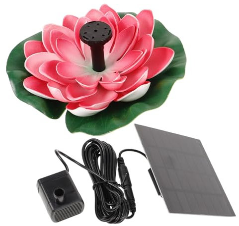 Parliky Solarbetriebener Lotus Gartenbrunnen Schwimmender Teichbrunnen Pooldekoration Outdoor Wasserfontäne Ohne Batterie Langlebig
