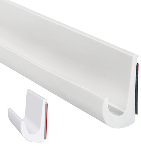 Inscrip Grondaie per camper, a forma di J, autoadesive, per grondaie per pioggia, striscia di deviazione per veicoli, camion, camper, barca, auto, furgoni, porte, camper, in plastica PVC (bianco, 300