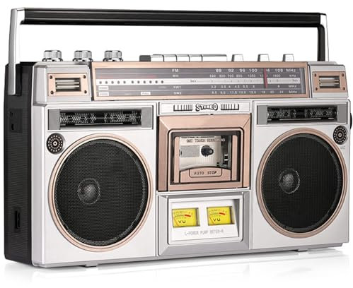 Bluetooth Tape Player, Retro Radio Cassette Recorder, AM/FM Radio, with AM/FM/SW1/SW2 Radio, Dual Audio Hd Playback, 80'S Style Retro, for Family Party Travel