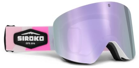 SIROKO - Gafas de Esquí y Snow para Niños GX Muffin Blanco/Rosa