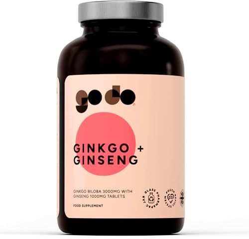 Ginkgo Biloba and Korean Ginseng - 360 Tablets - Panax Tablets - Supports Mental Performance - Focus, Boost Energy Supplement
