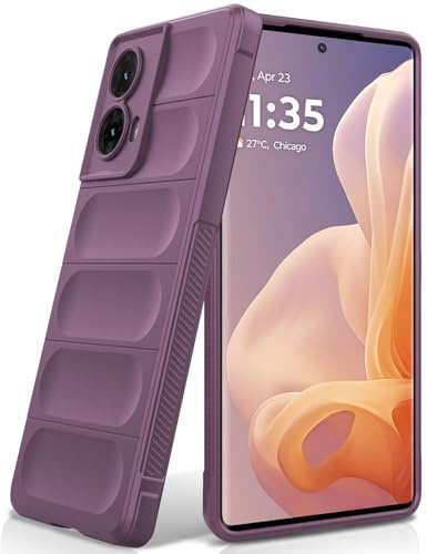 BonYonka Funda de Silicona para Motorola Moto G85, Violeta | Diseño Ondulado Antigolpes, Forro Interior de Microfibra Antirrayas, Tacto Suave y Sedoso, Protección Militar contra Caídas