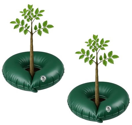 Westmann Humida S Bewässerungsring Baum | 55L Wassersack für Bäume | Tröpfchenbewässerung Garten | Baumbewässerung ohne Anschluss | 2er Set | PVC Bewässerungssystem Grün