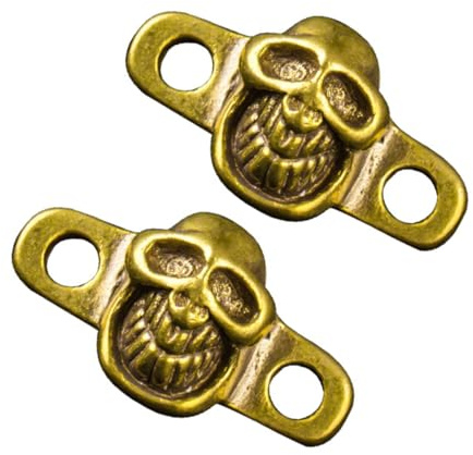 Uonlytech 2piezas Parche De Calavera Latón Hebillas Para Bolsos y Maletas Accesorios De Cierre De Ojal Para Manualidades Diy y Decoración De Cajas