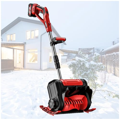 LADECNERHT Pelle à Neige électrique sans Fil, Souffleuse à Neige sans Balais De 30 Cm De Largeur Et 18 Cm De Profondeur, Légère, Déneigement Efficace avec Chargeur Et 2 Batteries