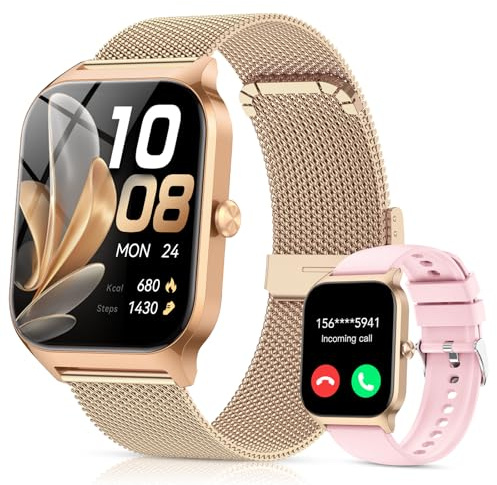 Smart Watch for Women, Answer/Make Call, 1.85HD Ultra-Clear Screen Fitness Watch with Heart Rate/Sleep/SpO2 Monitor, 120+ Sport Modes, IP68 Waterproof Fitness Tracker, Smartwatch for iOS/Android