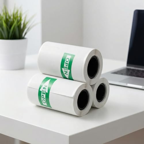 Lot de 3 Rouleaux de Papier Thermique Autocollant Transparent Portable | 57mm x 3m Diamètre 25mm pour Mini Imprimantes Portables Appareils Photo Instantanés Étiquettes Photos Sans Encre Durable