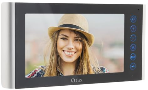 Otio - Moniteur 7'' pour Portier Vidéo - Écran Couleur HD, Touches Tactiles, Mémorisation Visiteurs - Commandes Portail/Gâche Électrique, Raccordement Supplémentaire - Open