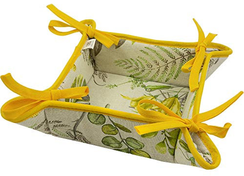 Cestino portapane in Stoffa Imbottito Natura Made in Italy (Colibri' Giallo)
