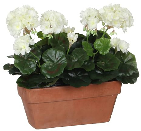 Mica Decorations Geranio, Terracotta, Bianco, 40