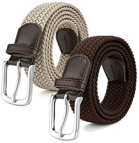 MOZETO Elastisch Stretch Gürtel Breite 3.3cm, Stoffgürtel Stretchgürtel Flechtgürtel Geflochtener Gürtel für Damen und Herren