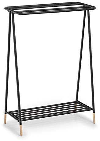 Handtuchständer Metall, Holz Schwarz HTI living
