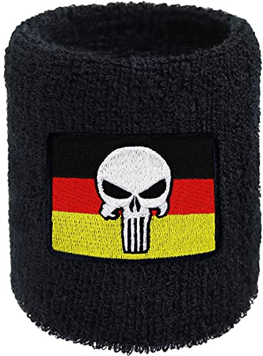 EXPRESS-STICKEREI Schweissband Heavy Metal Headbanger Stickerei Schweißband Bestickt & Absorbierendes Frottee Merch Arm Schwarz Black Metal Konzert Wristband Festival Geschenk Schweiß-Armband
