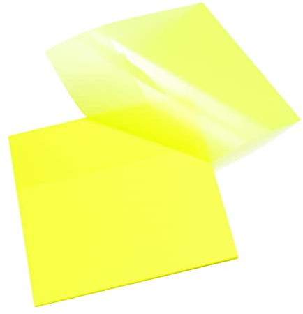 Notes Autocollantes Transparentes,Transparent Sticky Notes,Bloc-notes Adhésives Imperméables,Marqueurs de Page étanches,Rappel de Message,Pour Documents,Des livres,Lecture,75x75mm,50PCS (Jaune)