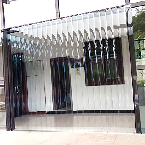 PVC Streifenvorhang, Transparent Stallvorhang, Türvorhang Aus Kunststoff, Bausatz Komplett Vormontiert, für Supermarkteingang, Schultor (1.2x2.2m/47x86in)