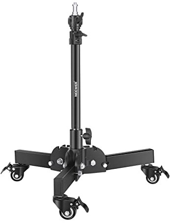 NEEWER Heavy Duty Light Stand with Casters, 2.4ft Max Height Foldable Tripod Stand for Low-angle/Tabletop Shooting, Photography Light Stand for Softbox, Monolight and Other Photographic Equipment