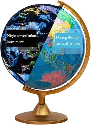 ABGRC Globus Weltkugel 2 in 1 Globen mit Edelstahlständer 12,5 Globen der Erde Lernen Politische Karte Bildungskonstellation Aktualisiert
