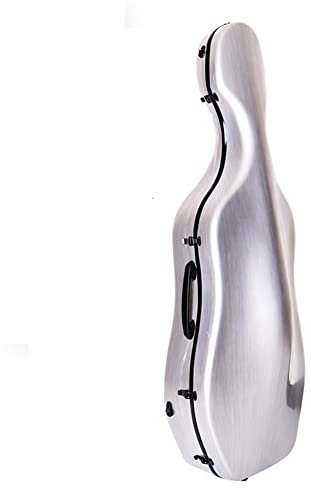 HDYNUZ 4/4 Cellokoffer Leichter Hartschalenkoffer aus Karbonfaser, 300 kg (Color : Silver)