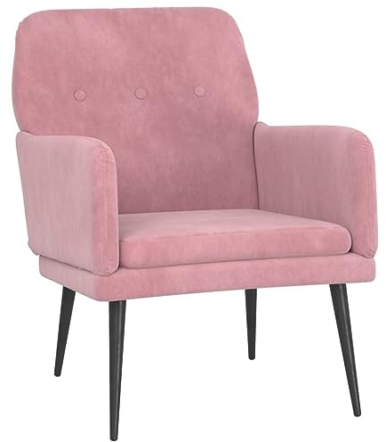 vidaXL Sessel Relaxsessel Relaxstuhl Loungesessel Polstersessel Wohnzimmersessel Lesesessel Fernsehsessel Polsterstuhl Rosa 62x79x79cm Samt