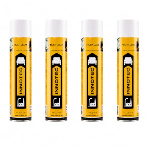 4 Stück Innotec Multi Clean - Universal Schaumreiniger 600 ml Lederreinigung Polsterreinigung Autositzreinigung Innenraumpflege - Aktivschaum für nahezu allen Flächen - Reinigt schnell, effizient