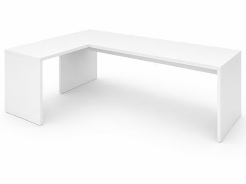 OFILIKE. Escritorio Esquinero en L para Oficina y Teletrabajo, Mesa de Ordenador Moderna con ala Izquierda, Mesa Ideal para Trabajo, Redacción y Juegos (160x80, White)