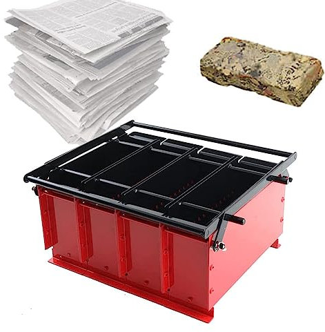 JHLP Eficiente fabricante de ladrillos de papel DIY - Máquina de prensa de metal para briquetas de periódico, herramienta ideal para estufa de fuego para calefacción ecológica, dimensiones de 38 x 31