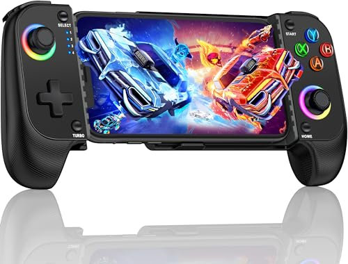 Controller mobile per iPhone, controller per smartphone per Android con joystick ad effetto Hall, controller mobile Bluetooth con supporto per PS Remote Play/Xbox Cloud/MFi Apple Arcade/Roblox