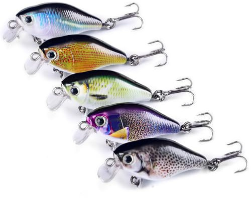 Steinn Wobbler Minnow Lot de 5 leurres artificiels | Poisson prédateur, sandre, perche | 4,2 g 4,5 cm avec boîte à appât