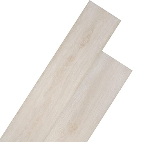 ARKEM Listoni Pavimento Autoadesivi in PVC 5,02 m² 2 mm Rovere Bianco,Pavimenti in PVC Autoadesivo Listoni in Laminato vinilico, Effetto Legno, Piastrelle Adesive PVC per Cucina Soggiorno Balcone