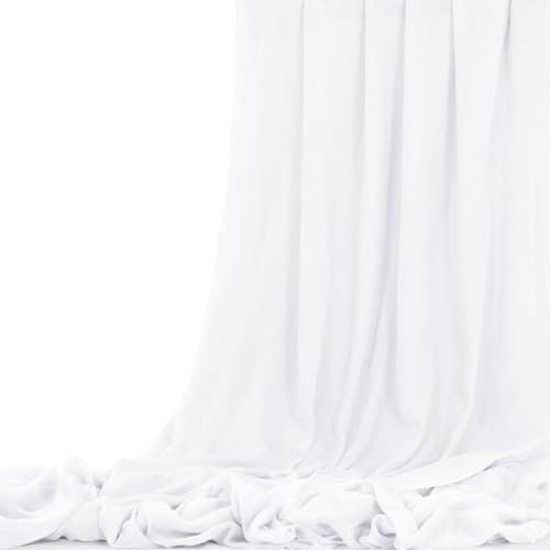 Tissu d'étamine en Gaze de Mariage Blanc 9,2 m x 90 cm, Drapage d'arc de Plafond, Chemin de Table, étamine Bricolage pour Chaise, Ceinture, Serviettes, Drapé, Décoration de Mariage